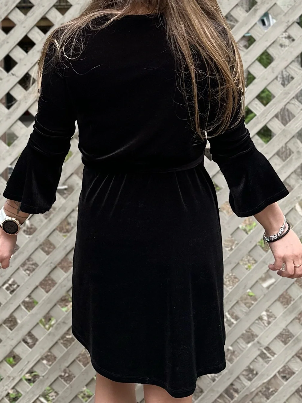 Classic Black Velvet Dress - Women's - Picture 5 of 8